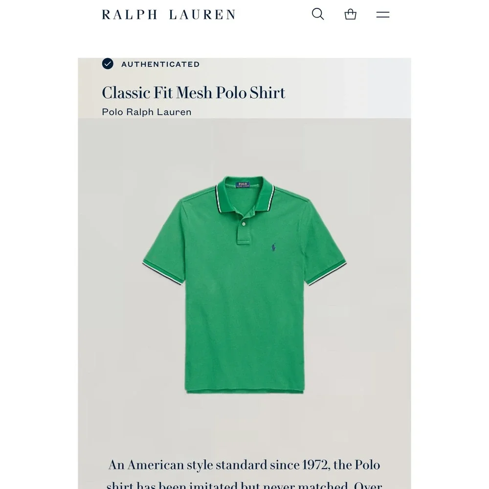 Polo Ralph Lauren XL Green Blue Polo Shirt‎ Preppy Classic Golfcore